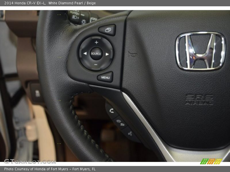 White Diamond Pearl / Beige 2014 Honda CR-V EX-L