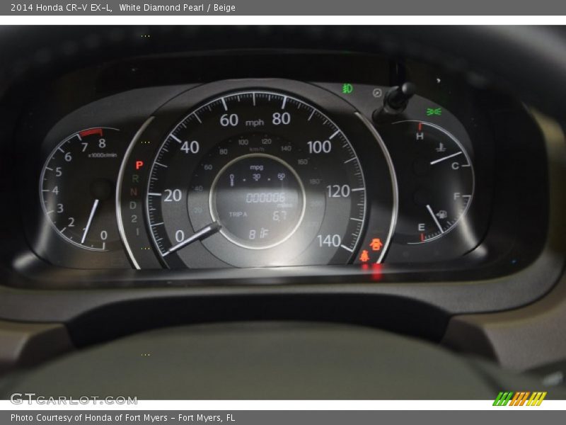 White Diamond Pearl / Beige 2014 Honda CR-V EX-L