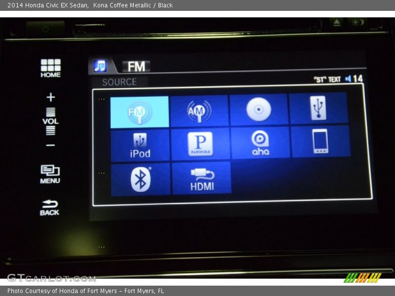Kona Coffee Metallic / Black 2014 Honda Civic EX Sedan