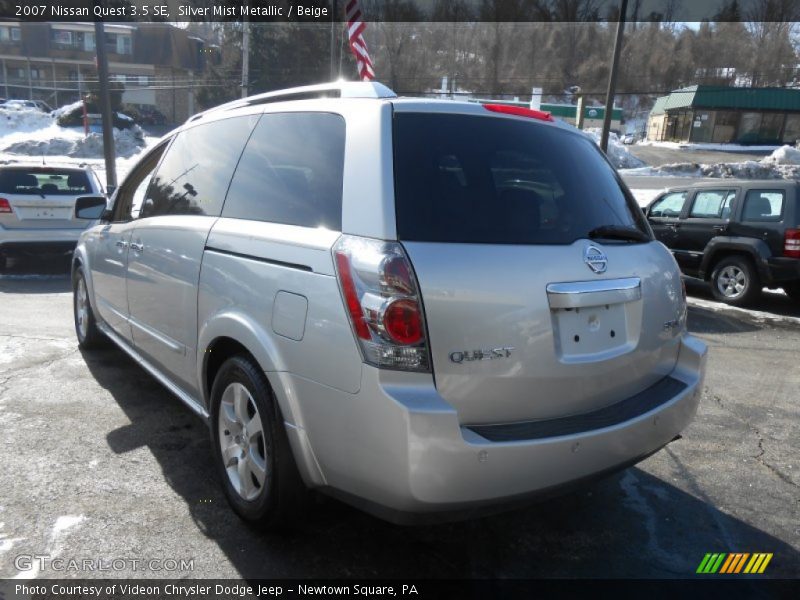 Silver Mist Metallic / Beige 2007 Nissan Quest 3.5 SE