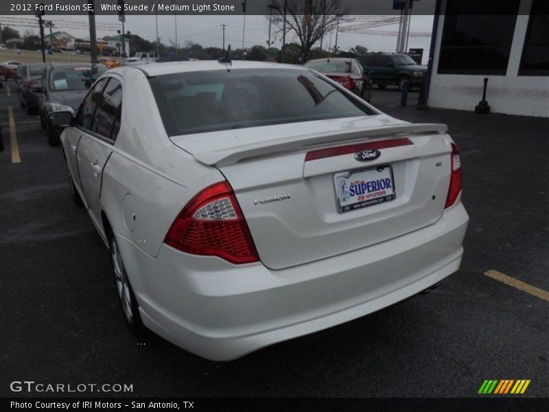 White Suede / Medium Light Stone 2012 Ford Fusion SE