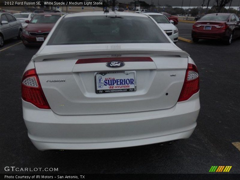 White Suede / Medium Light Stone 2012 Ford Fusion SE