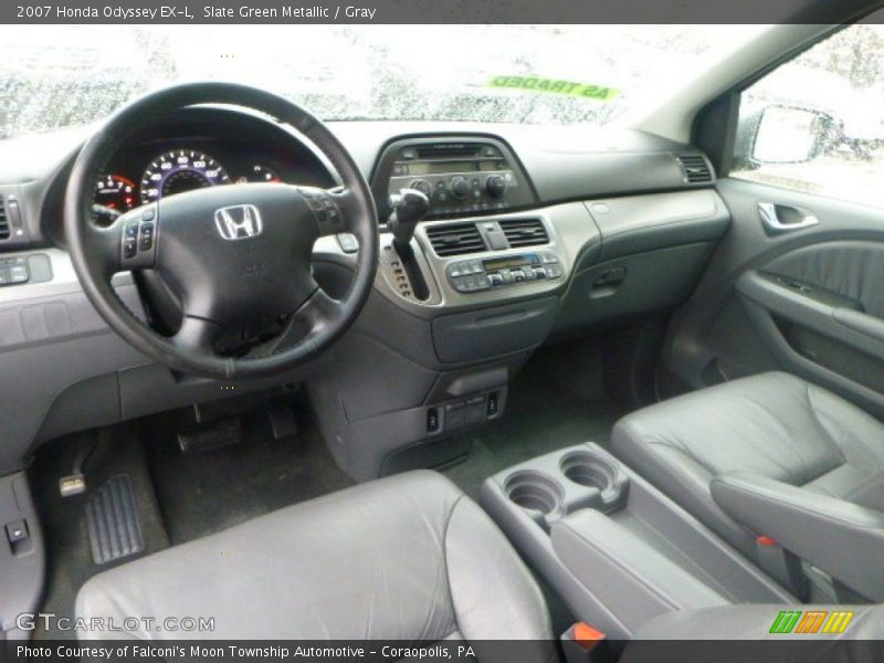 Slate Green Metallic / Gray 2007 Honda Odyssey EX-L