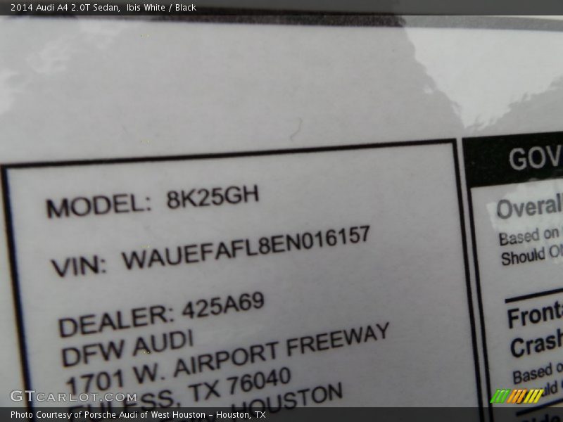 Ibis White / Black 2014 Audi A4 2.0T Sedan
