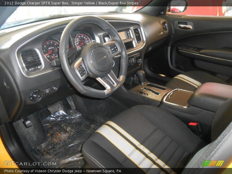 Black/Super Bee Stripes Interior - 2012 Charger SRT8 Super Bee 