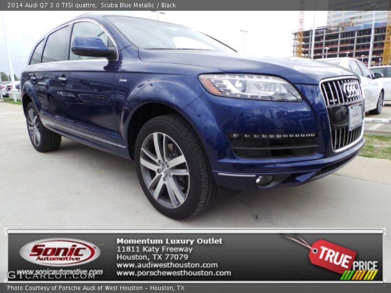 Scuba Blue Metallic / Black 2014 Audi Q7 3.0 TFSI quattro