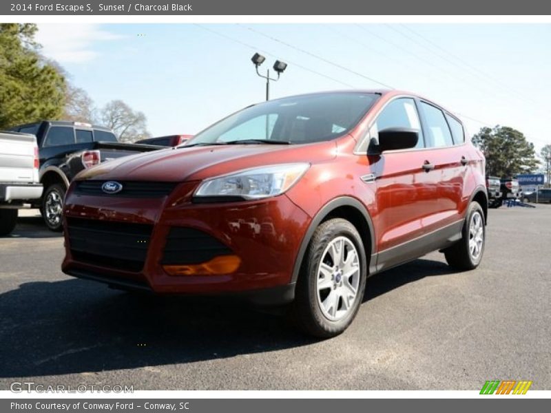 Sunset / Charcoal Black 2014 Ford Escape S