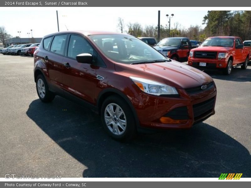 Sunset / Charcoal Black 2014 Ford Escape S