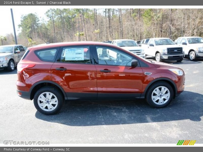 Sunset / Charcoal Black 2014 Ford Escape S