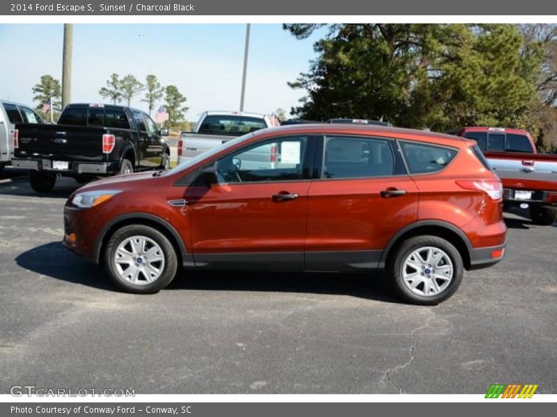 Sunset / Charcoal Black 2014 Ford Escape S