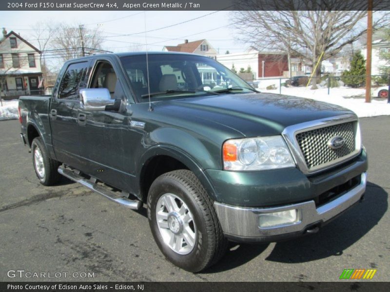 Aspen Green Metallic / Tan 2004 Ford F150 Lariat SuperCrew 4x4