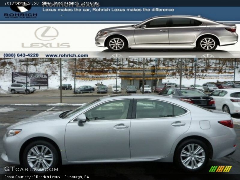 Silver Lining Metallic / Light Gray 2013 Lexus ES 350