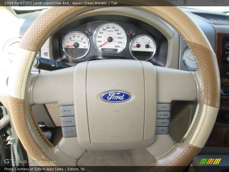 Aspen Green Metallic / Tan 2004 Ford F150 Lariat SuperCrew 4x4