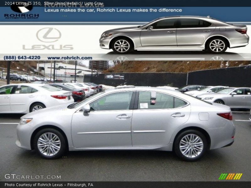 Silver Lining Metallic / Light Gray 2014 Lexus ES 350