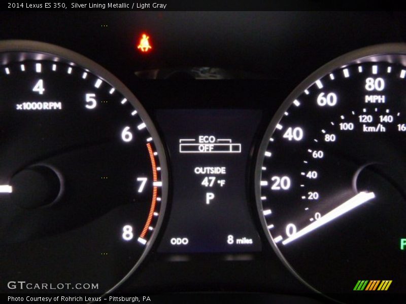 Silver Lining Metallic / Light Gray 2014 Lexus ES 350