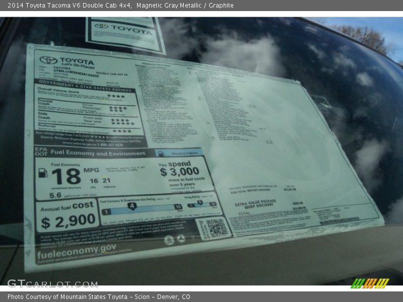 Magnetic Gray Metallic / Graphite 2014 Toyota Tacoma V6 Double Cab 4x4
