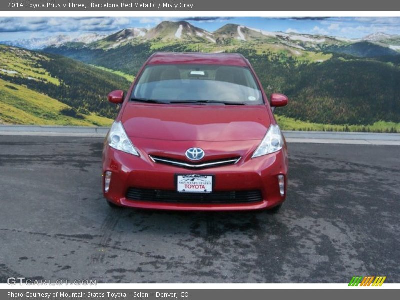 Barcelona Red Metallic / Misty Gray 2014 Toyota Prius v Three