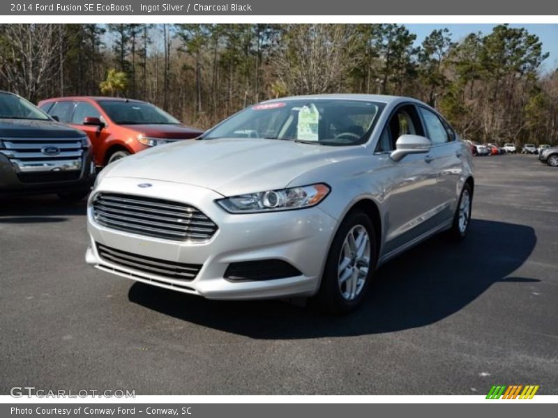 Ingot Silver / Charcoal Black 2014 Ford Fusion SE EcoBoost