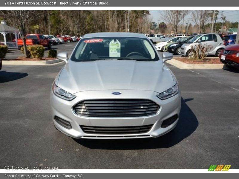 Ingot Silver / Charcoal Black 2014 Ford Fusion SE EcoBoost