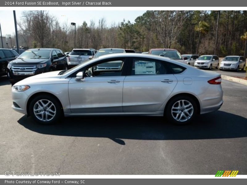 Ingot Silver / Charcoal Black 2014 Ford Fusion SE EcoBoost