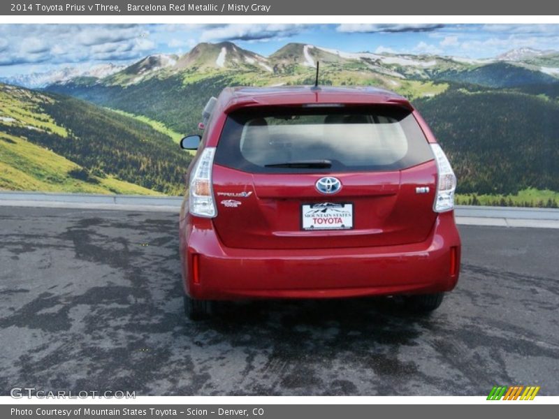 Barcelona Red Metallic / Misty Gray 2014 Toyota Prius v Three