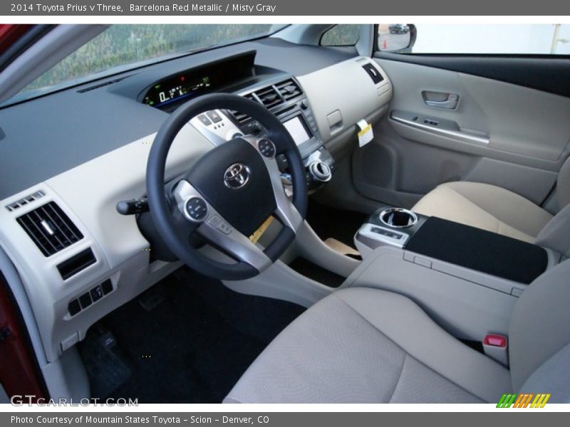 Barcelona Red Metallic / Misty Gray 2014 Toyota Prius v Three