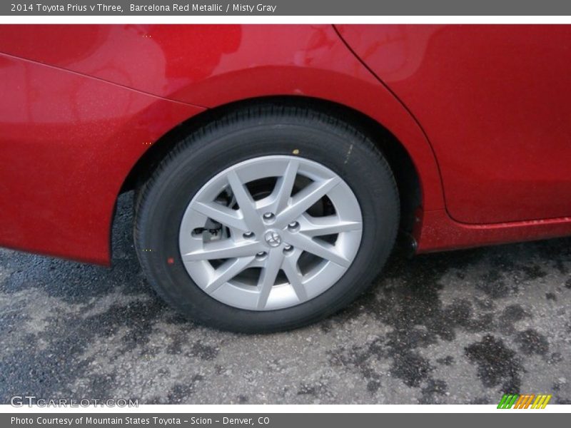 Barcelona Red Metallic / Misty Gray 2014 Toyota Prius v Three
