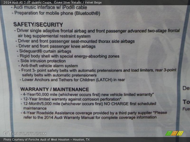 Cuvee Silver Metallic / Velvet Beige 2014 Audi A5 2.0T quattro Coupe
