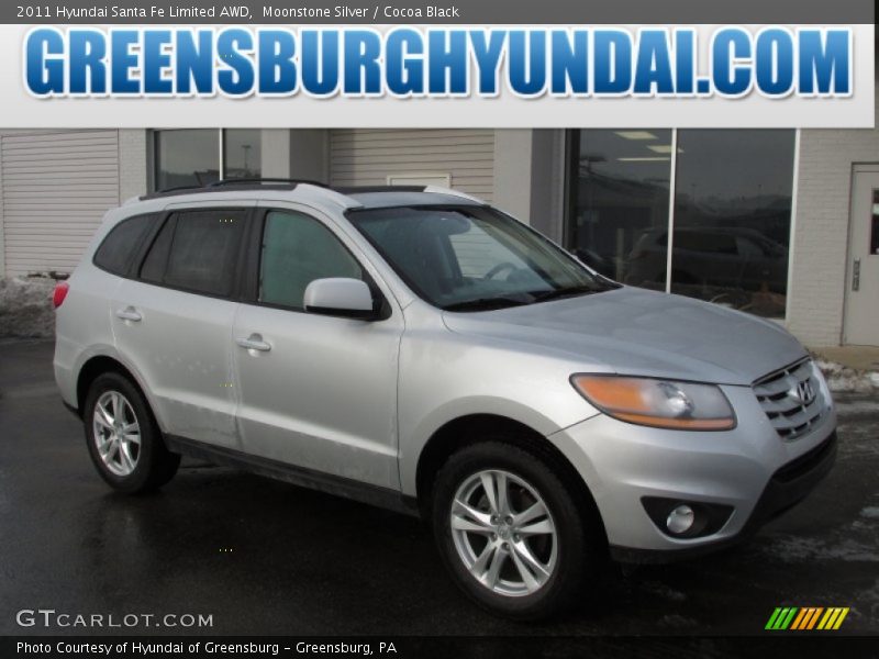 Moonstone Silver / Cocoa Black 2011 Hyundai Santa Fe Limited AWD
