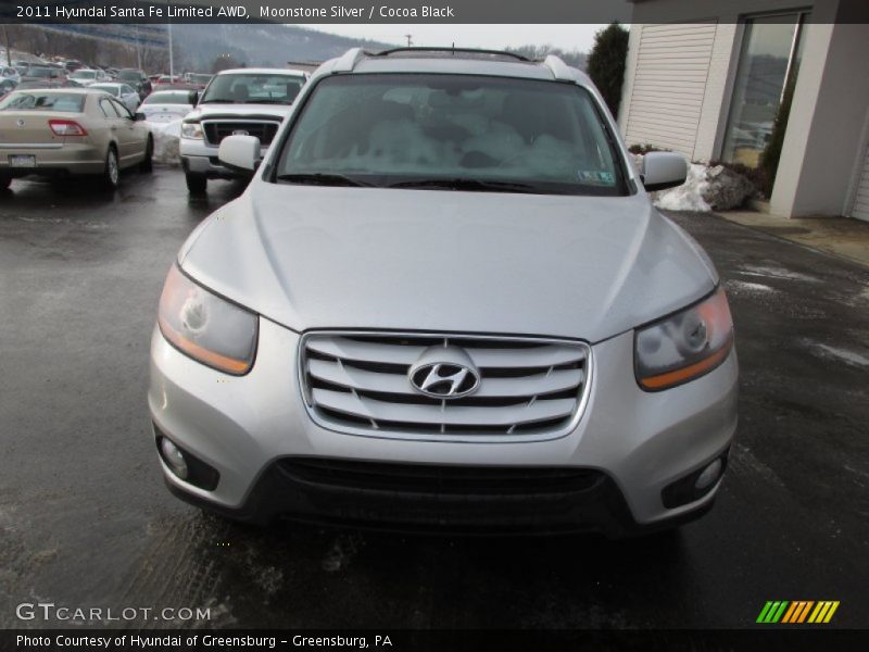 Moonstone Silver / Cocoa Black 2011 Hyundai Santa Fe Limited AWD