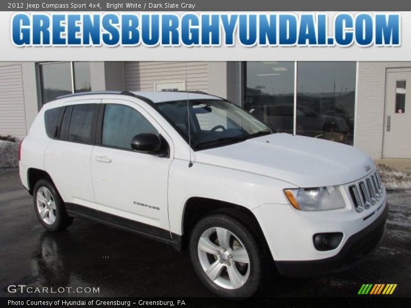 Bright White / Dark Slate Gray 2012 Jeep Compass Sport 4x4