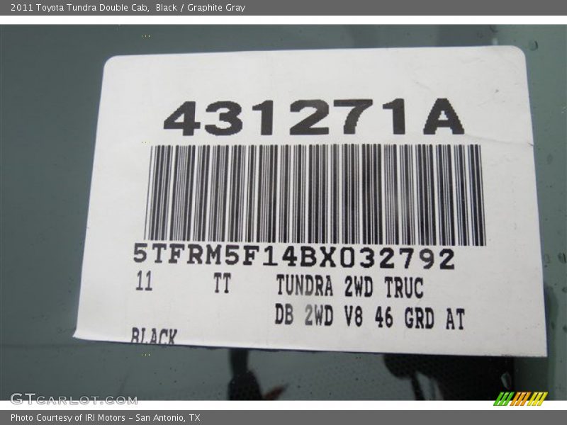 Black / Graphite Gray 2011 Toyota Tundra Double Cab