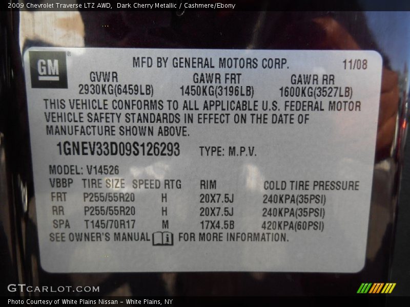 Dark Cherry Metallic / Cashmere/Ebony 2009 Chevrolet Traverse LTZ AWD