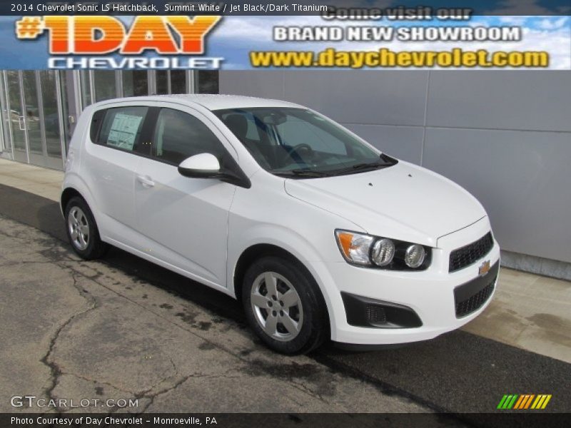Summit White / Jet Black/Dark Titanium 2014 Chevrolet Sonic LS Hatchback