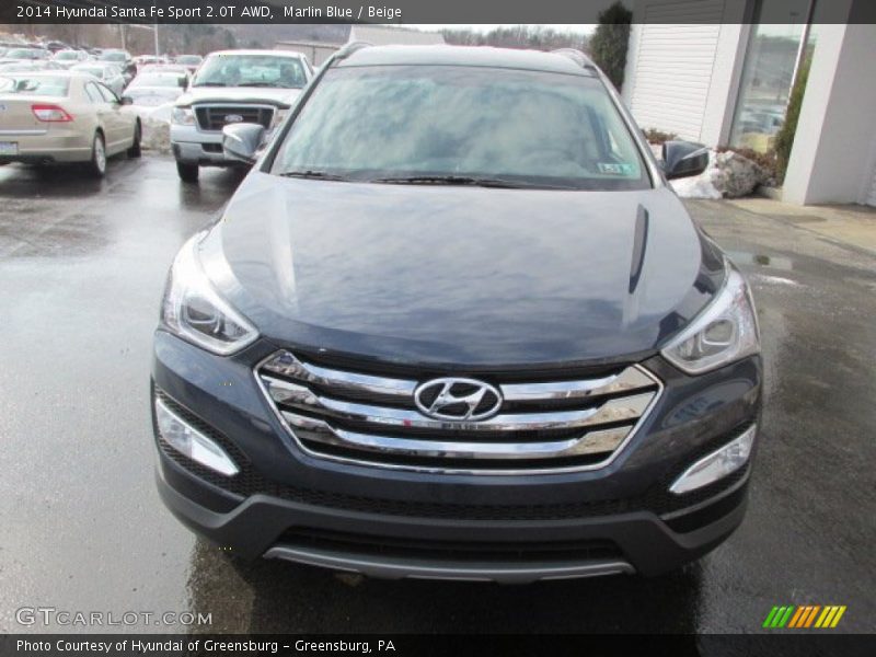 Marlin Blue / Beige 2014 Hyundai Santa Fe Sport 2.0T AWD