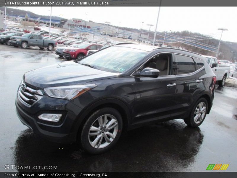 Marlin Blue / Beige 2014 Hyundai Santa Fe Sport 2.0T AWD