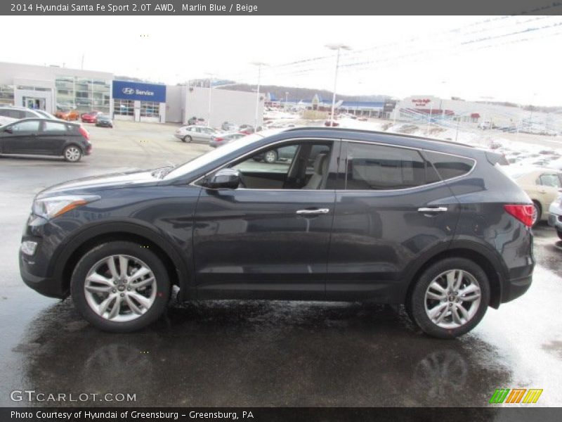 Marlin Blue / Beige 2014 Hyundai Santa Fe Sport 2.0T AWD