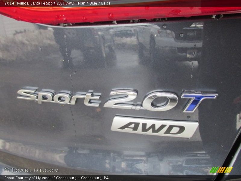 Marlin Blue / Beige 2014 Hyundai Santa Fe Sport 2.0T AWD