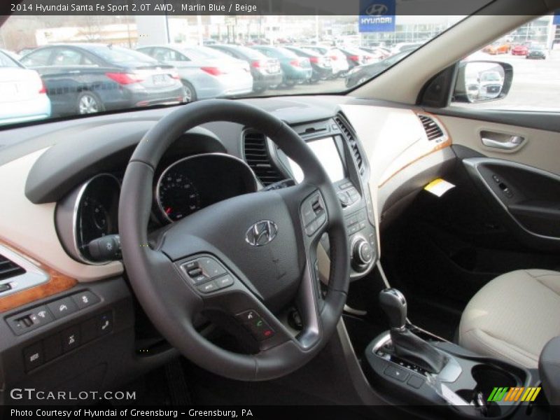 Marlin Blue / Beige 2014 Hyundai Santa Fe Sport 2.0T AWD