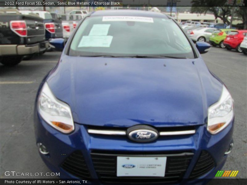 Sonic Blue Metallic / Charcoal Black 2012 Ford Focus SEL Sedan