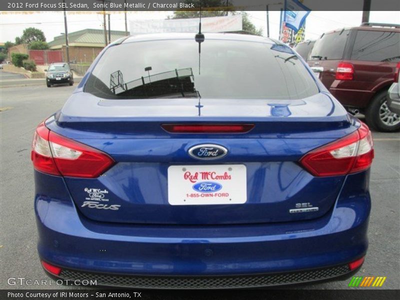 Sonic Blue Metallic / Charcoal Black 2012 Ford Focus SEL Sedan