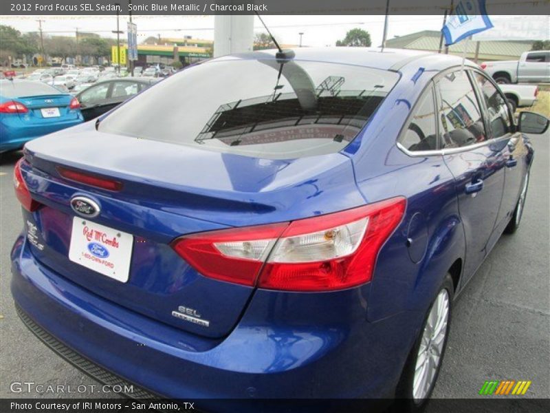 Sonic Blue Metallic / Charcoal Black 2012 Ford Focus SEL Sedan