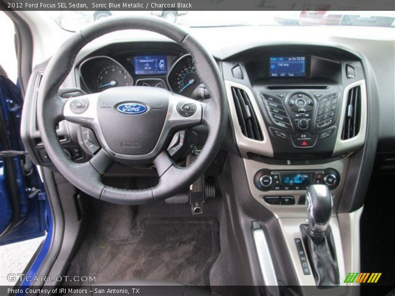Sonic Blue Metallic / Charcoal Black 2012 Ford Focus SEL Sedan