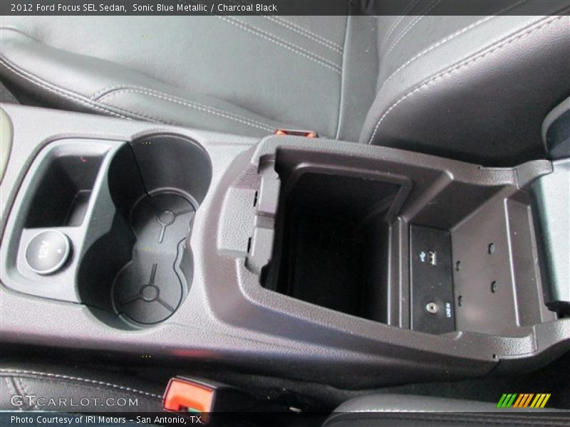 Sonic Blue Metallic / Charcoal Black 2012 Ford Focus SEL Sedan