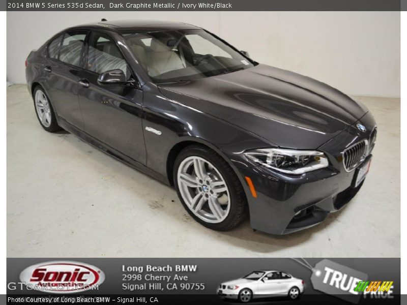 Dark Graphite Metallic / Ivory White/Black 2014 BMW 5 Series 535d Sedan
