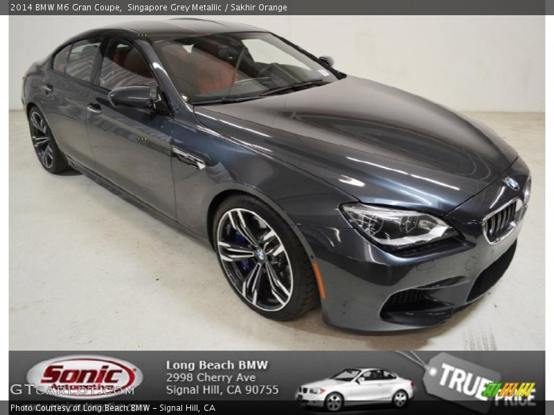 Singapore Grey Metallic / Sakhir Orange 2014 BMW M6 Gran Coupe