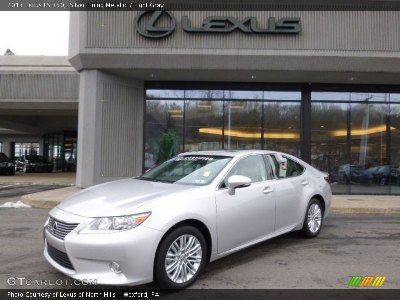 Silver Lining Metallic / Light Gray 2013 Lexus ES 350