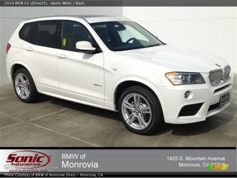 Alpine White / Black 2014 BMW X3 xDrive35i