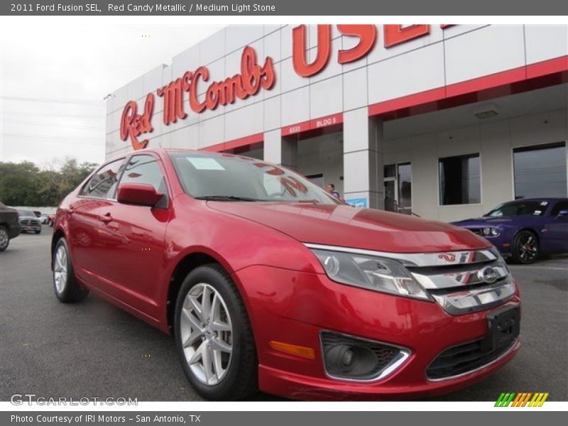 Red Candy Metallic / Medium Light Stone 2011 Ford Fusion SEL