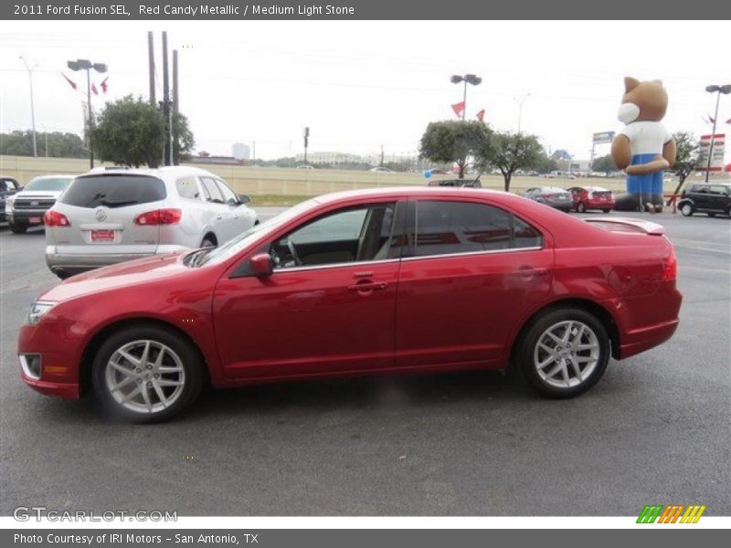 Red Candy Metallic / Medium Light Stone 2011 Ford Fusion SEL